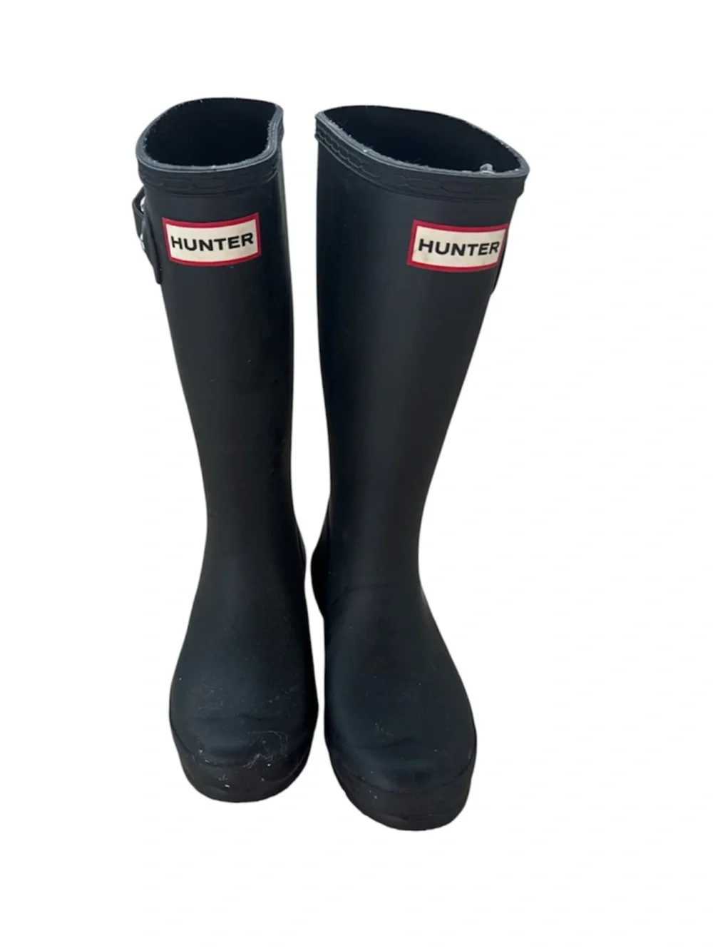 Hunter Matte Black Knee-High Rubber Boots with Logo